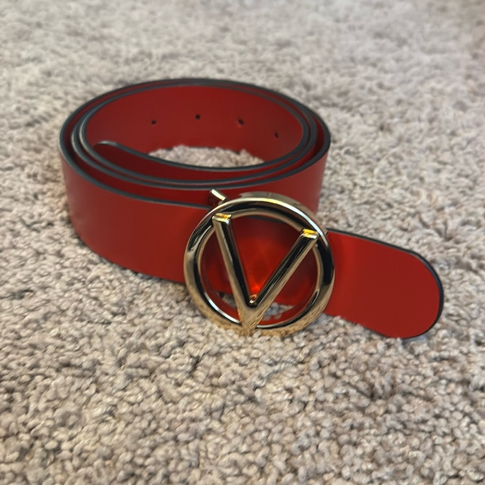 Red Valentino by Mario Valentino Belt with Gold Emblem